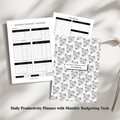 Daily Productivity Planner with a Monthly Budget Planning Sheet