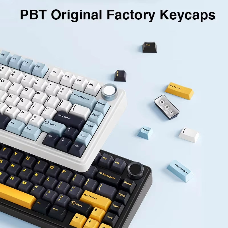 F75 2.4G Wireless, Bluetooth, and Wired Gaming Mechanical Keyboard with RGB Lighting, Customized 75% Layout, OEM Profile, and Gasket Structure